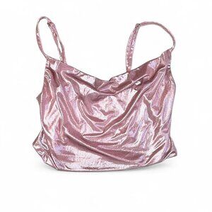 Pink Y2K Scoop Neck Cropped Tank Top